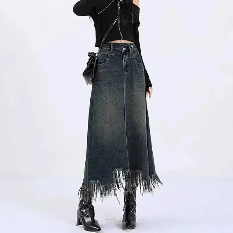 Elegant High-waisted  Fringe Skirt