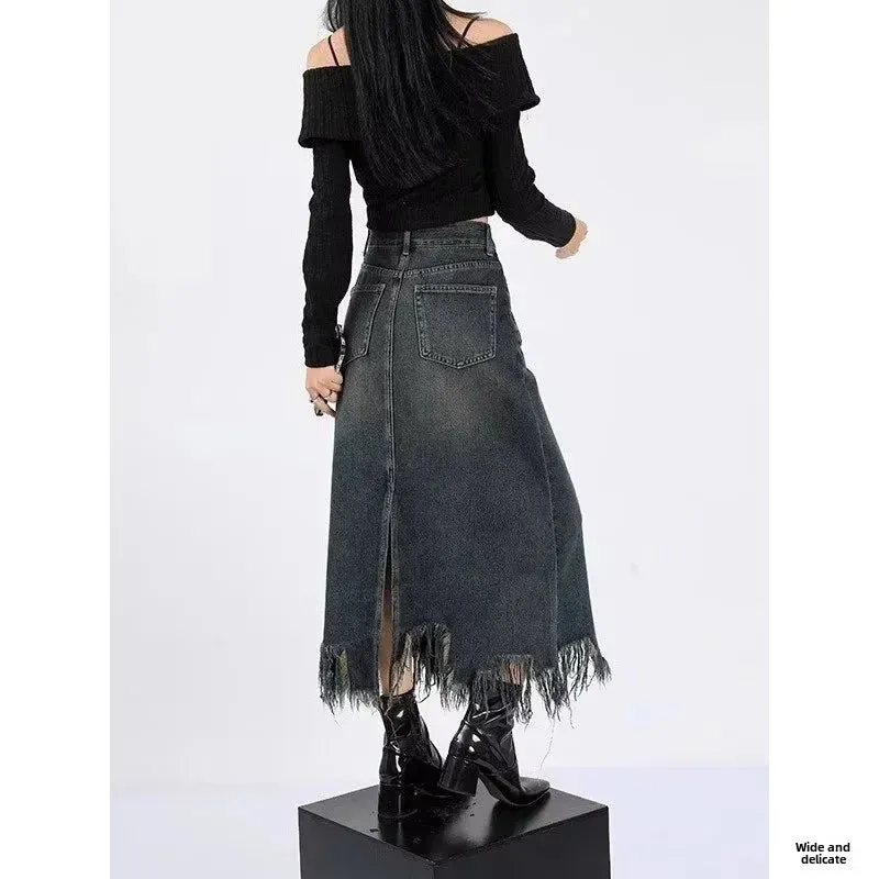 Elegant High-waisted  Fringe Skirt