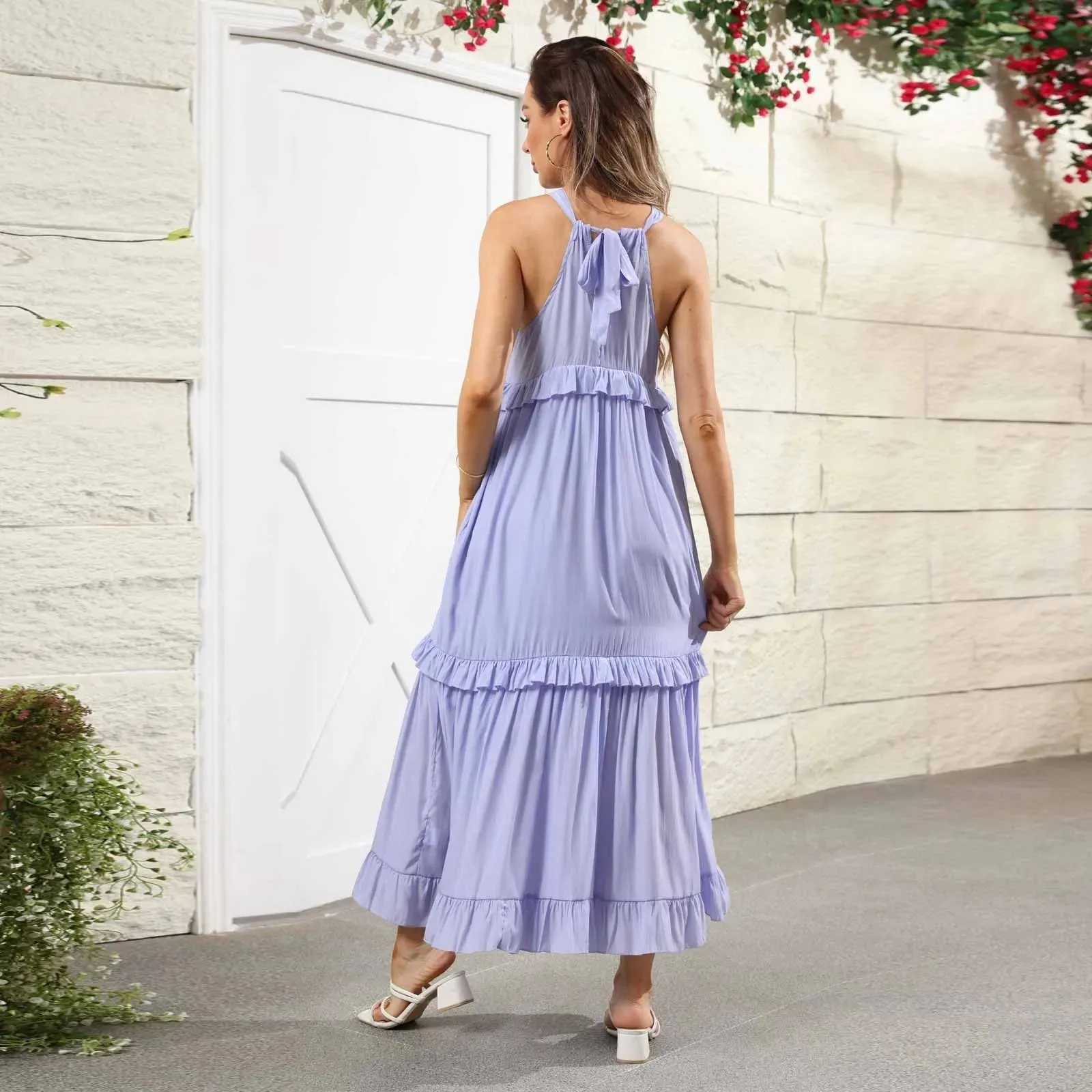 Elegant Women's Beach Dresses - Sleeveless A-Line Ankle-Length for Summer 2025