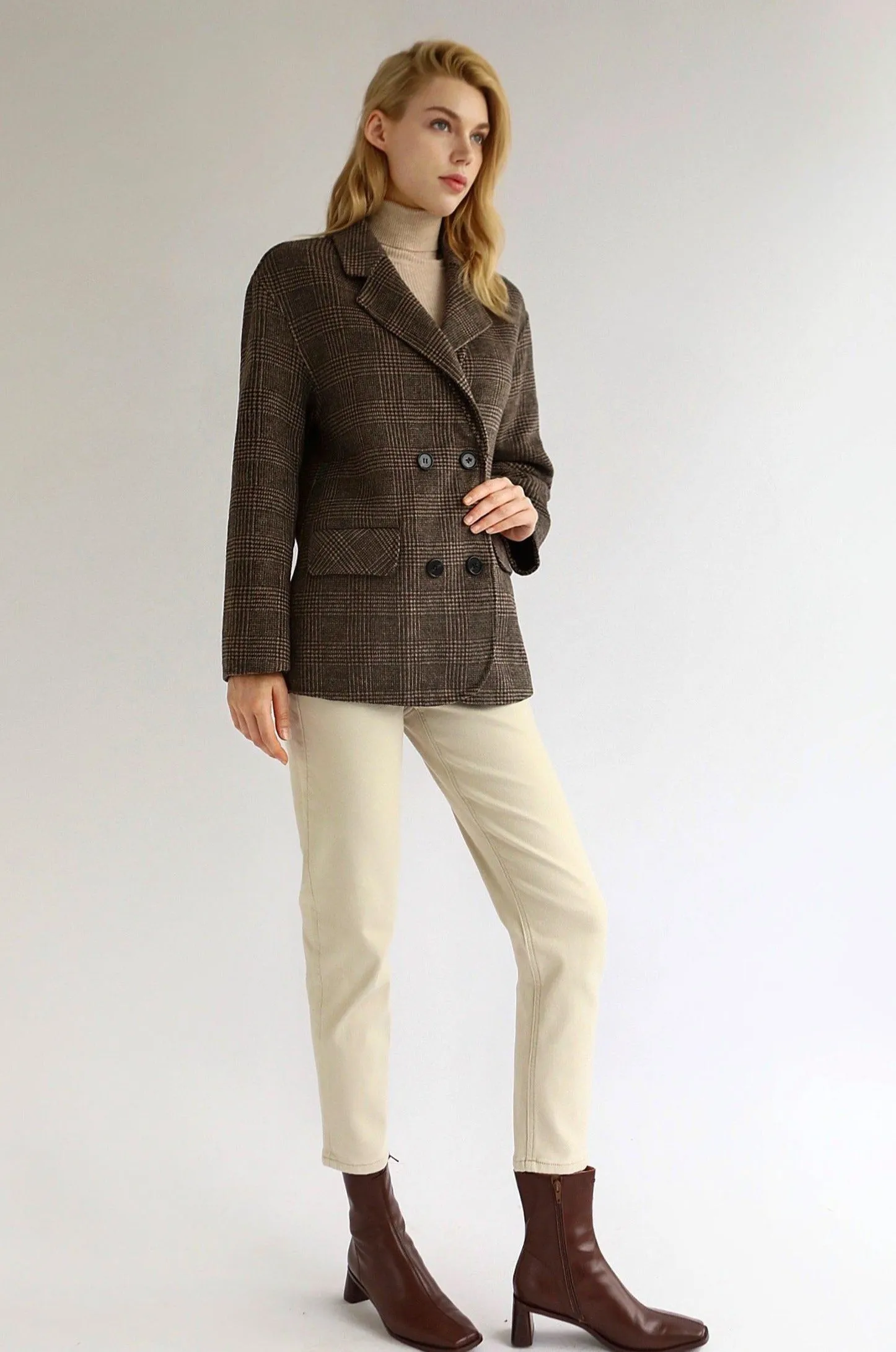 Ella Checked Wool Blazer