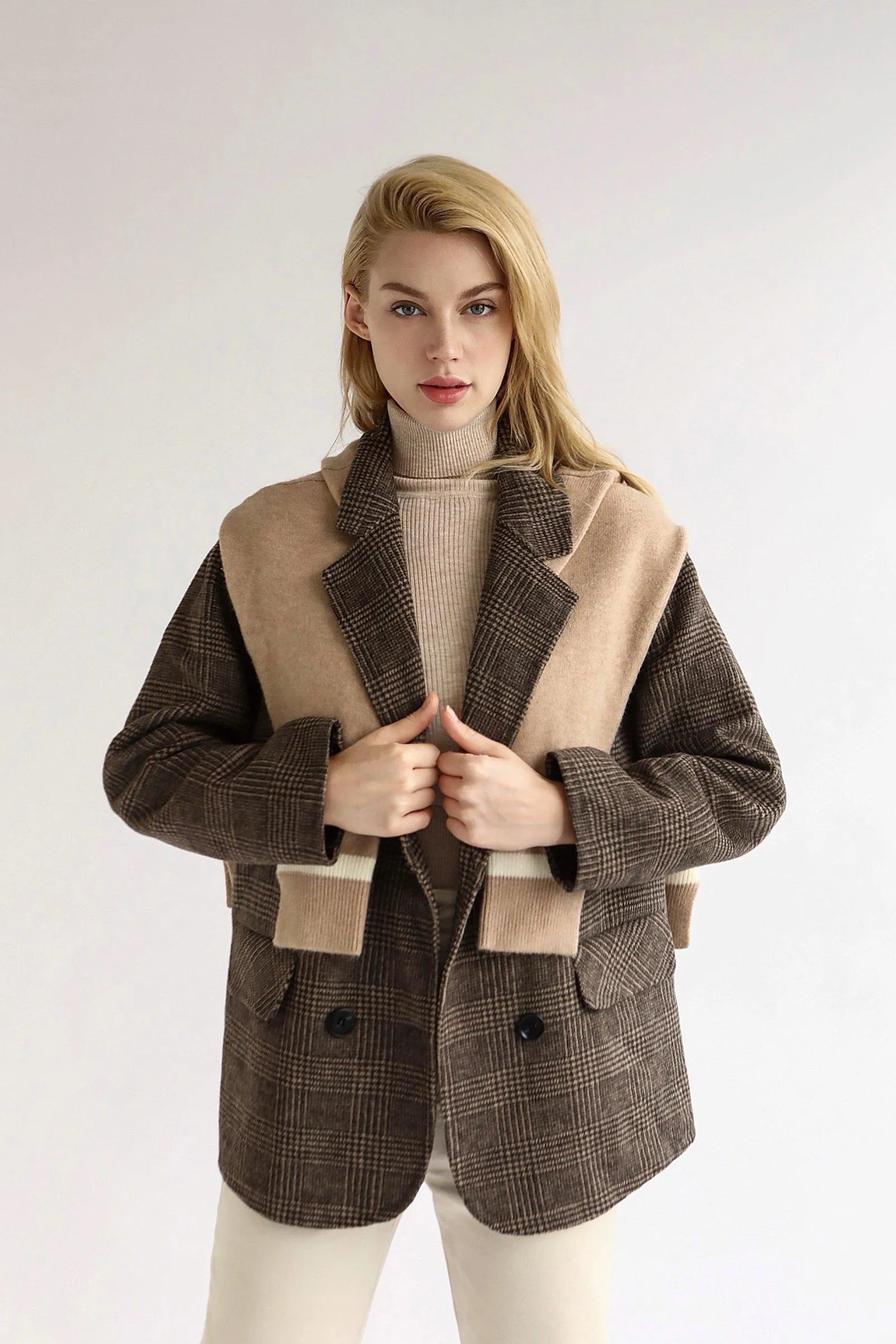 Ella Checked Wool Blazer