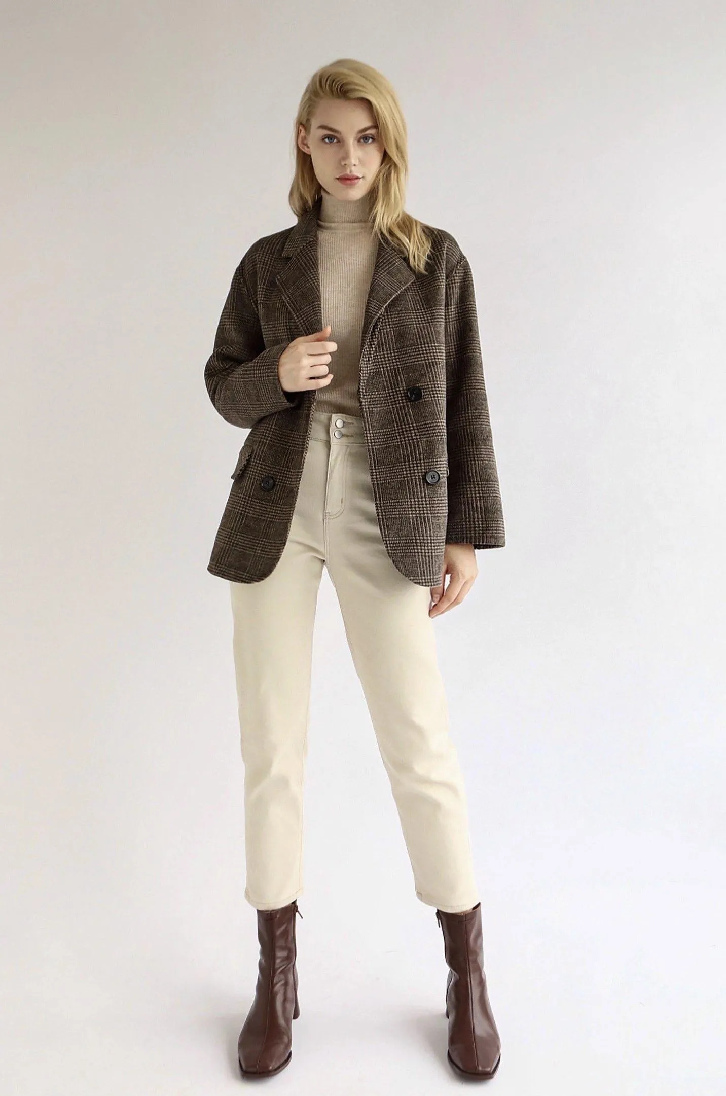 Ella Checked Wool Blazer