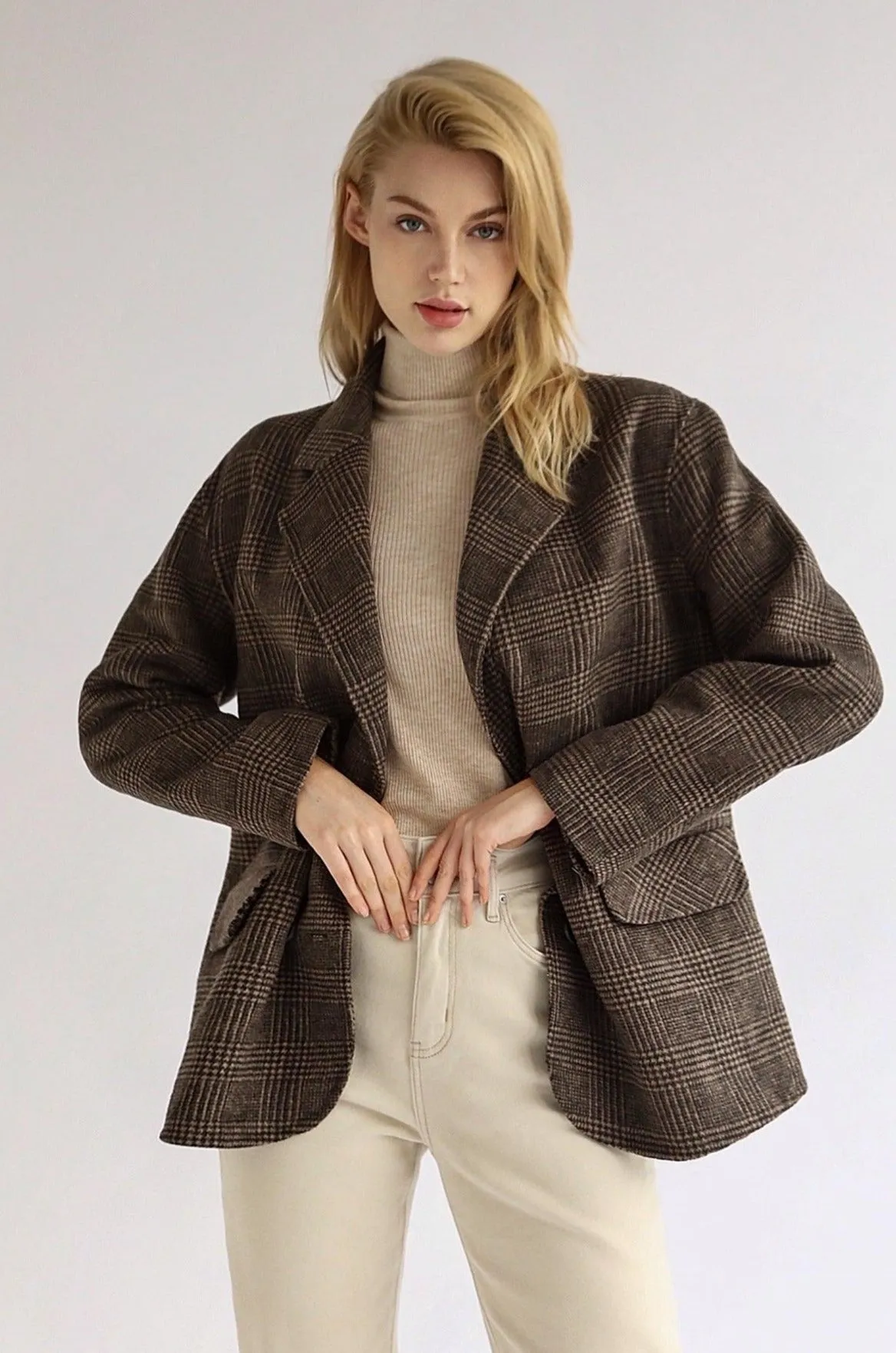 Ella Checked Wool Blazer