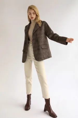Ella Checked Wool Blazer