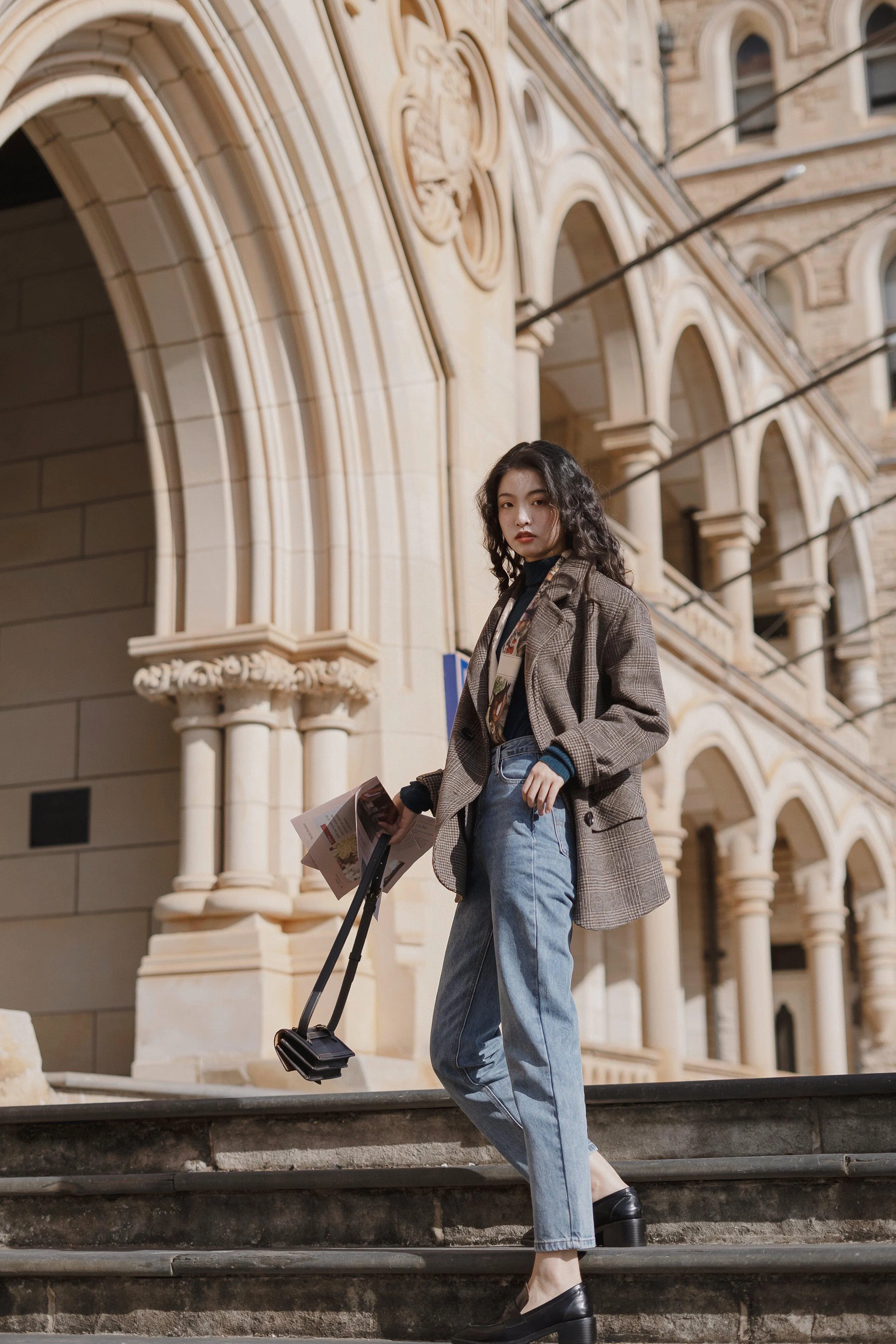 Ella Checked Wool Blazer