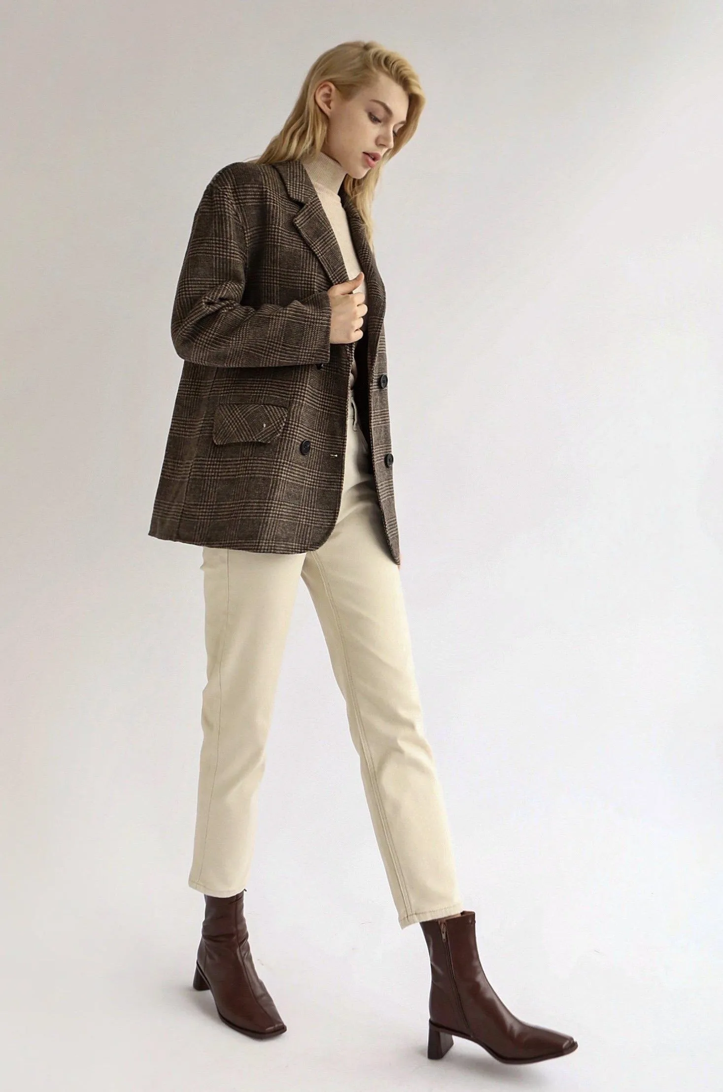 Ella Checked Wool Blazer