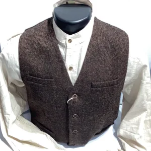 Emerald Isle Wool Blend Waistcoat Brown