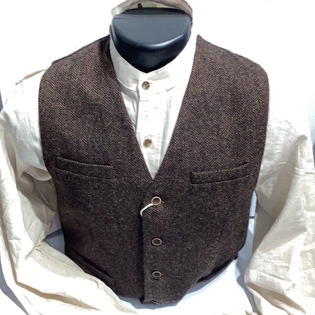 Emerald Isle Wool Blend Waistcoat Brown