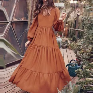 Empire Waist Long Sleeves Maxi Dresses