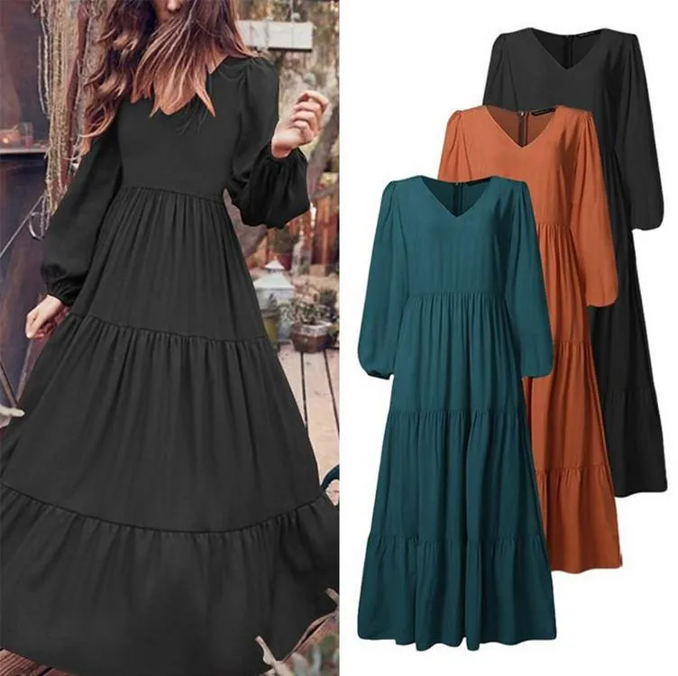 Empire Waist Long Sleeves Maxi Dresses
