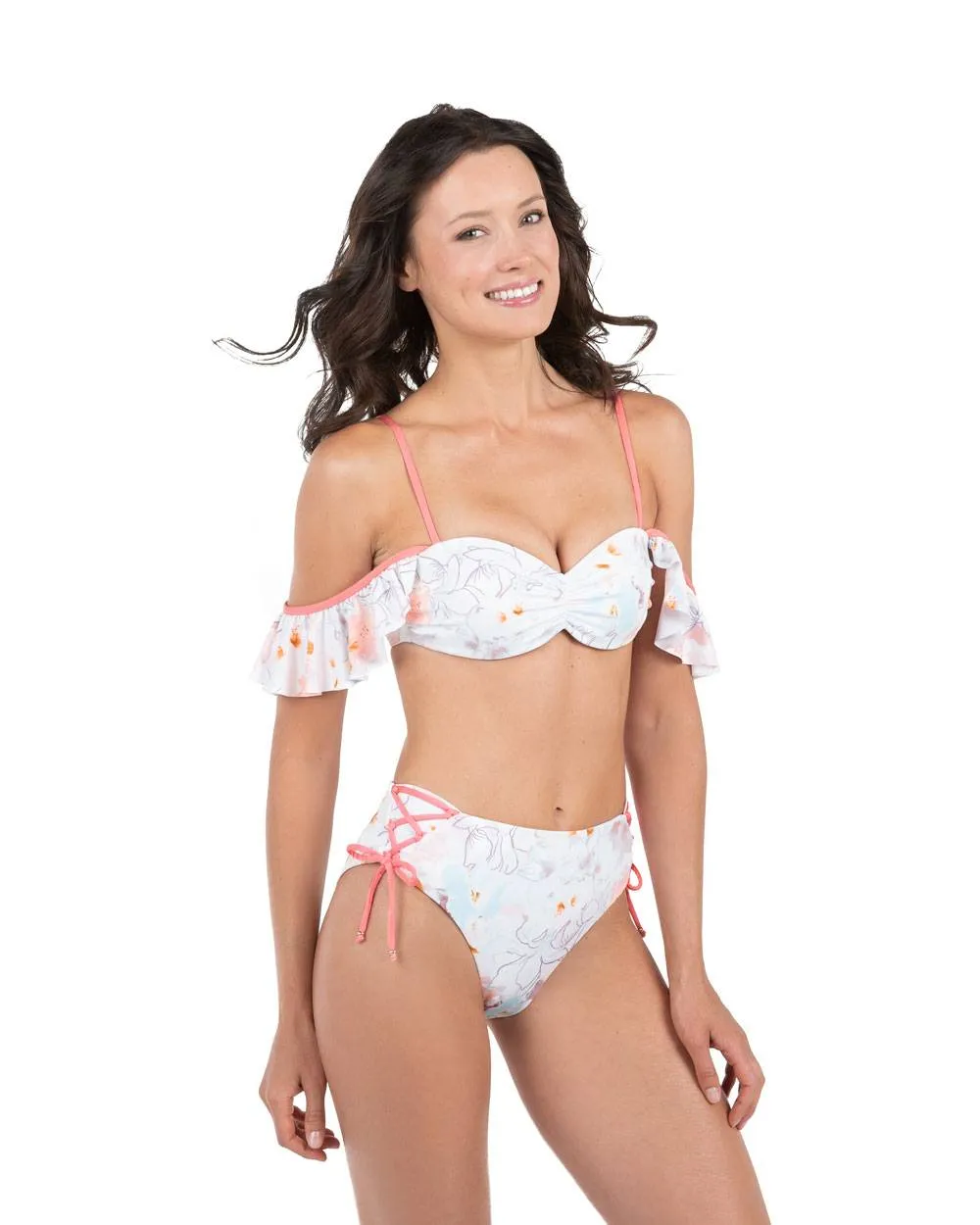 Envy Push Up ® Ruffle Corset Swimsuit Top & High Waist Corset Bottom