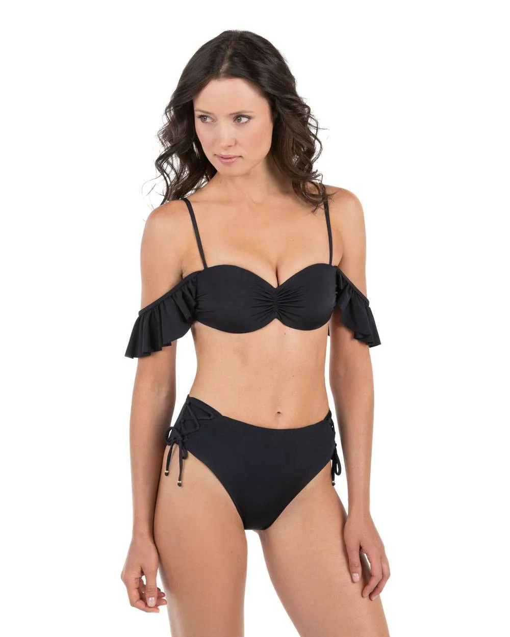 Envy Push Up ® Ruffle Corset Swimsuit Top & High Waist Corset Bottom