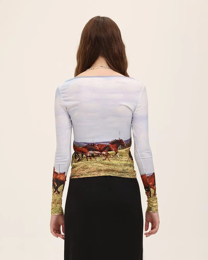 Equestrian Journey Graphic Top