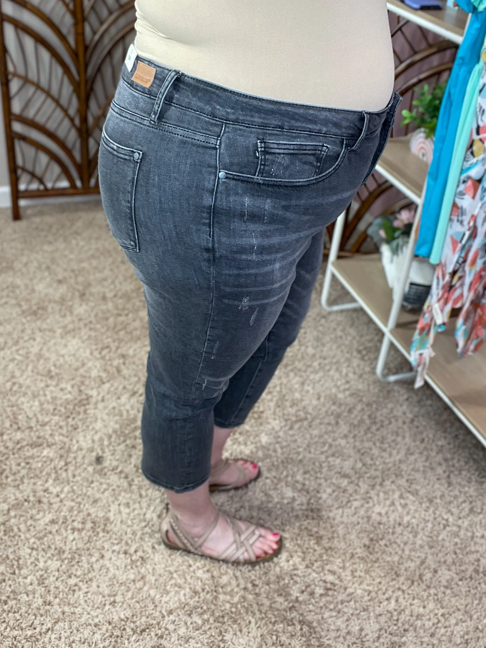 Fade to Black Capri Denim - Judy Blue - Black