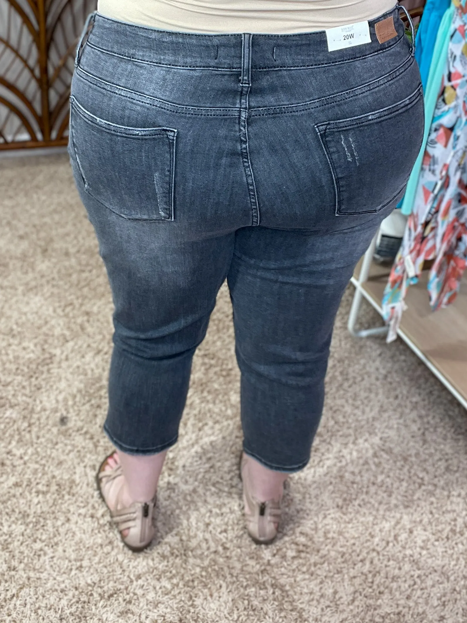 Fade to Black Capri Denim - Judy Blue - Black