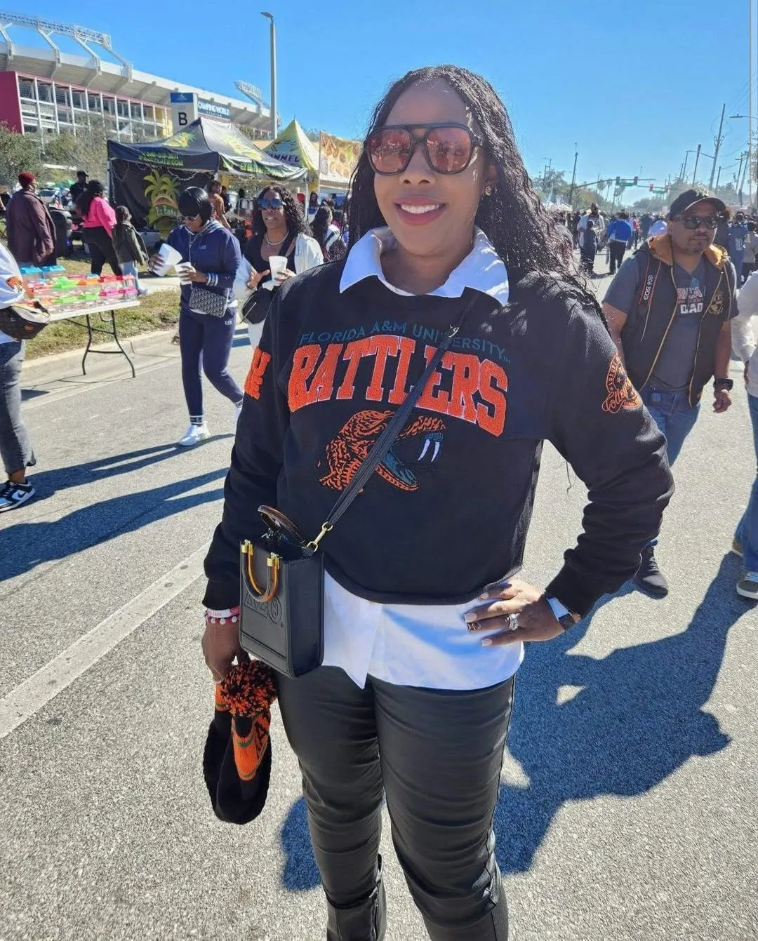FAMU | BLACK Chenille Crop SWEATSHIRT