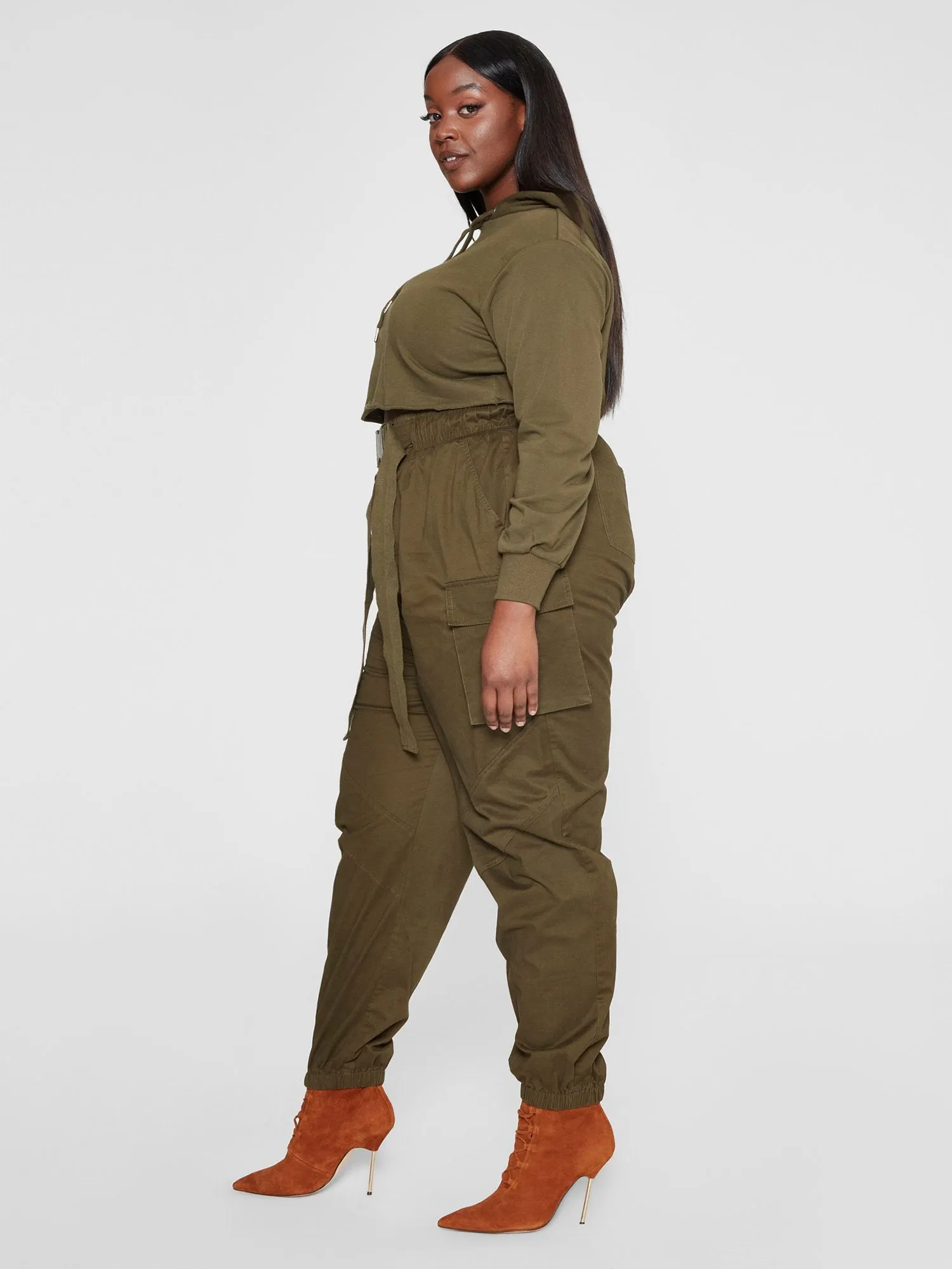 Fashion To Figure - Mylah Belted Cargo Jogger Pants - Gabi Fresh x FTF