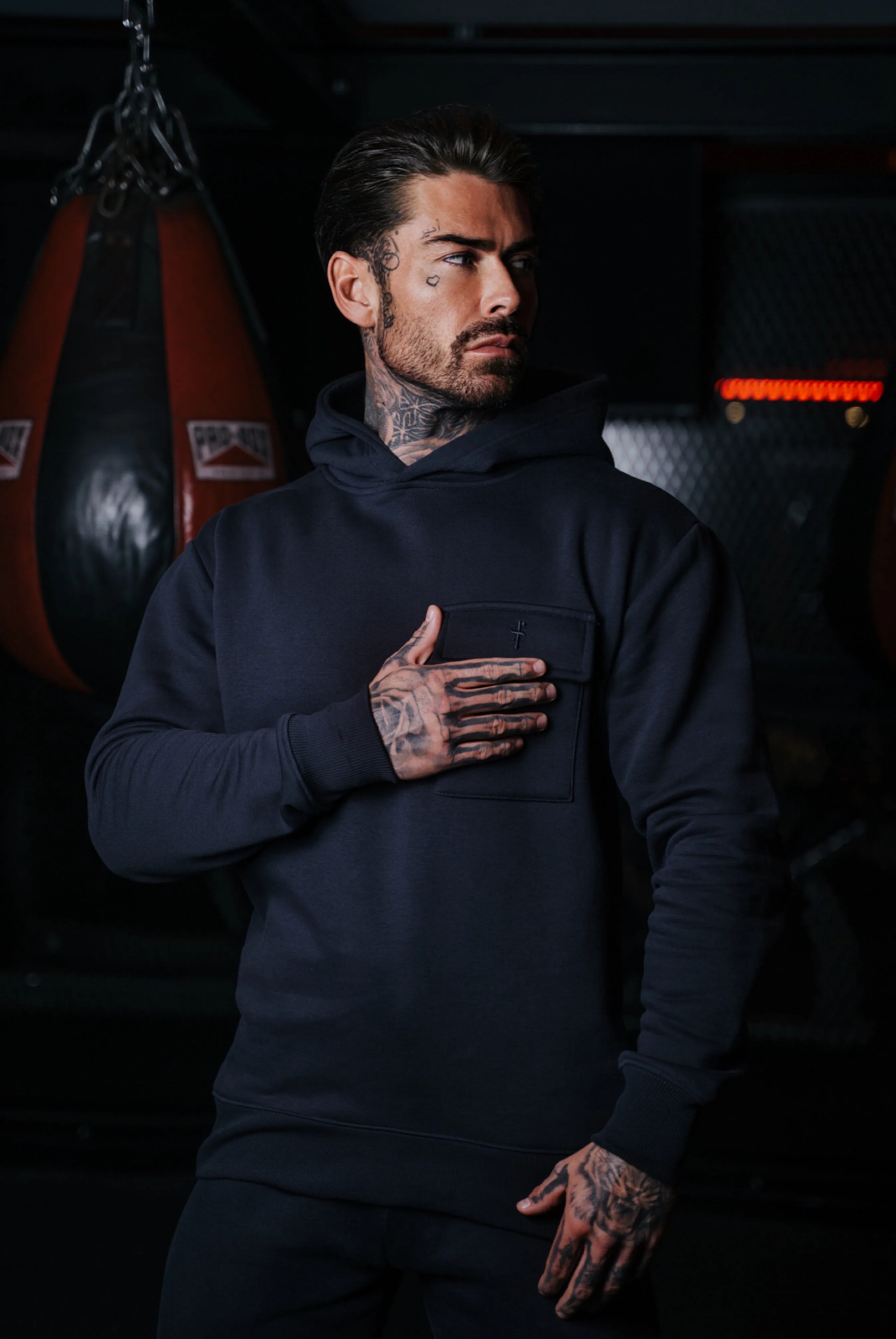 Father Sons Navy Cargo Tracksuit Bottoms With Pockets, Cuffed Hem and FS Embroidery - FSH935