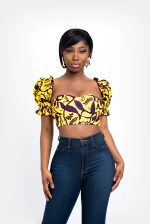 FEHINTI African Print Crop Top