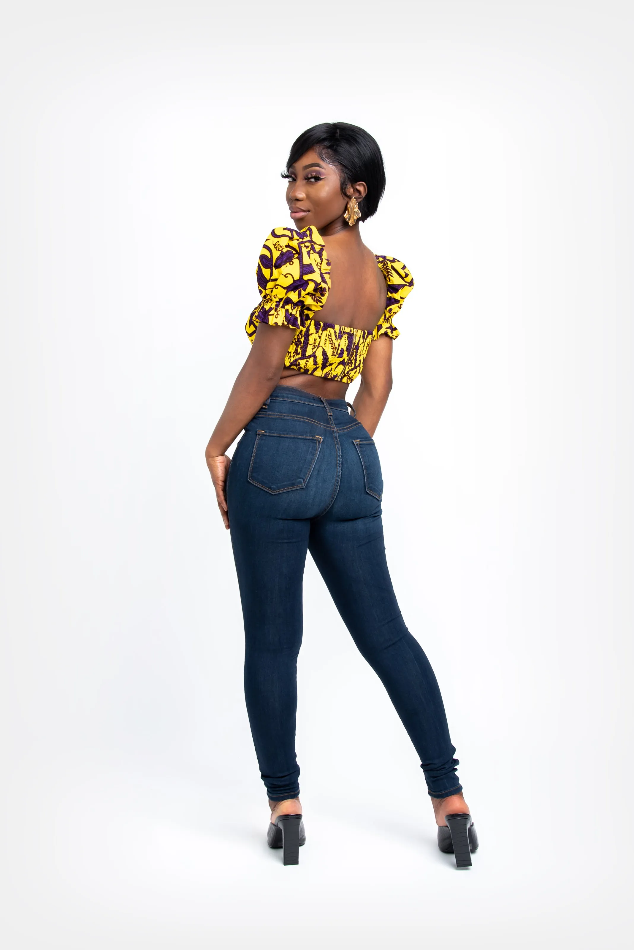FEHINTI African Print Crop Top