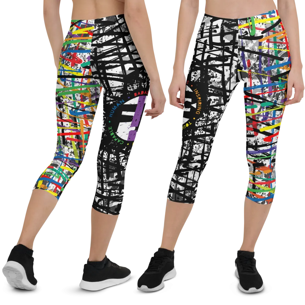 Fit Bitch - Capris - Criss Cross Rainbow