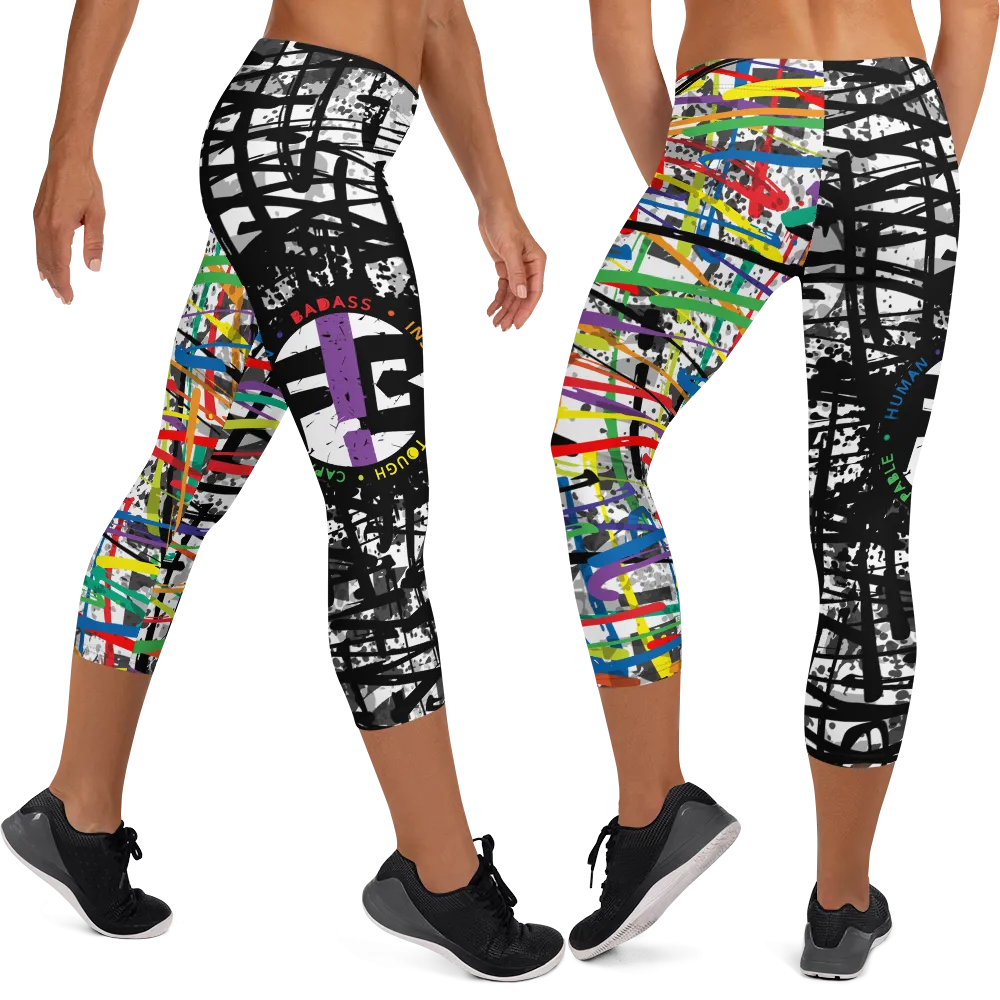Fit Bitch - Capris - Criss Cross Rainbow