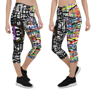 Fit Bitch - Capris - Criss Cross Rainbow