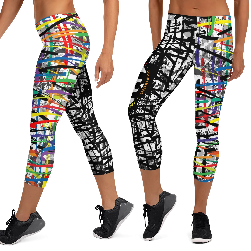 Fit Bitch - Capris - Criss Cross Rainbow