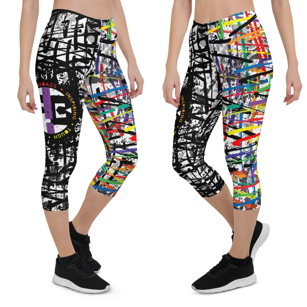 Fit Bitch - Capris - Criss Cross Rainbow