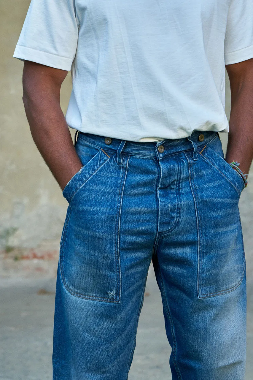 Fleurs de Bagne Cargo Selvedge Denim Jeans Heavy Used