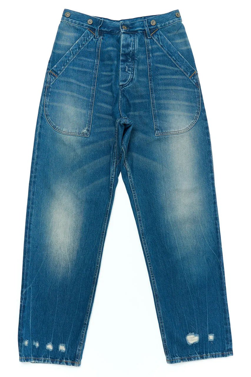 Fleurs de Bagne Cargo Selvedge Denim Jeans Heavy Used