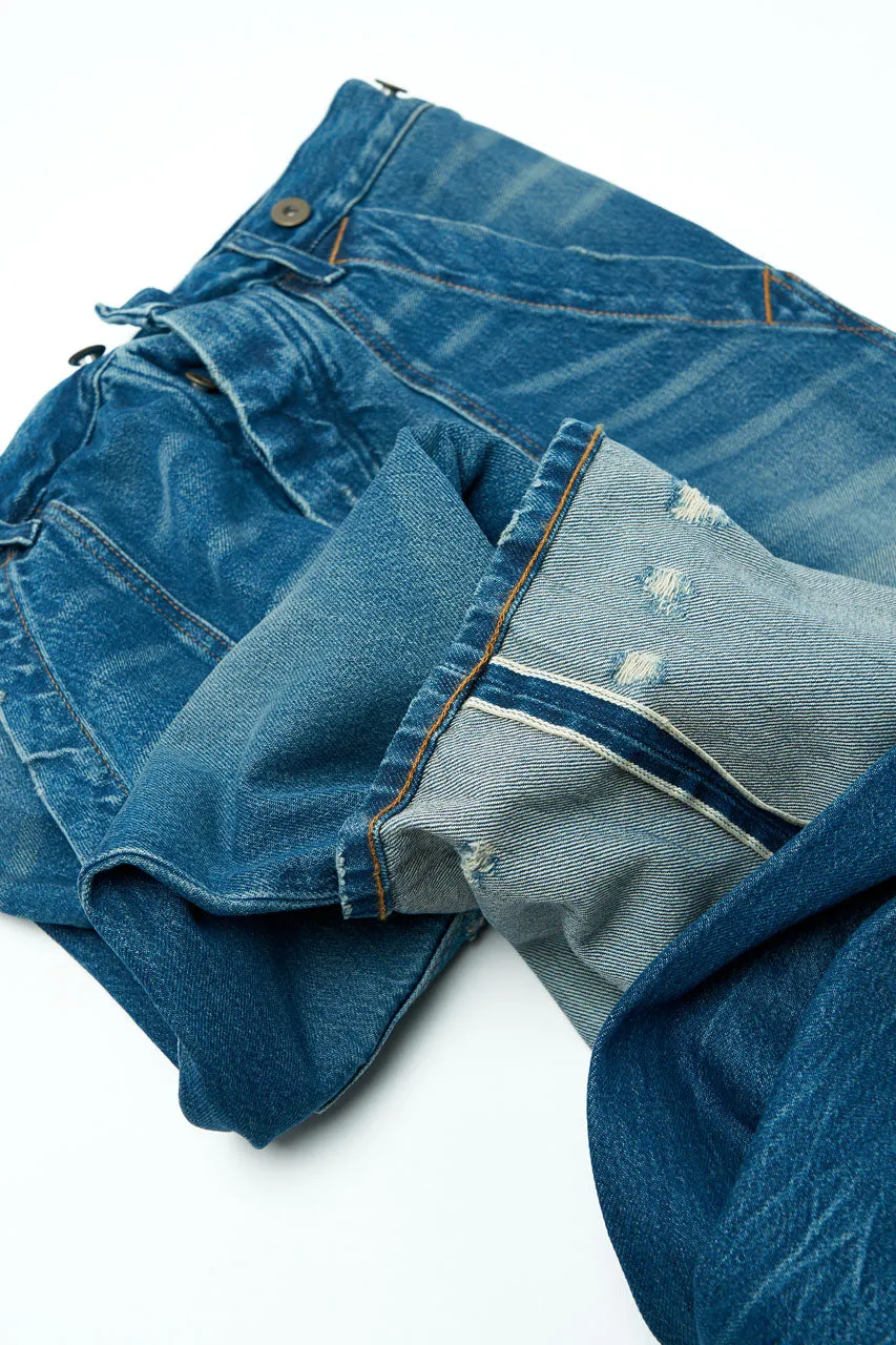 Fleurs de Bagne Cargo Selvedge Denim Jeans Heavy Used