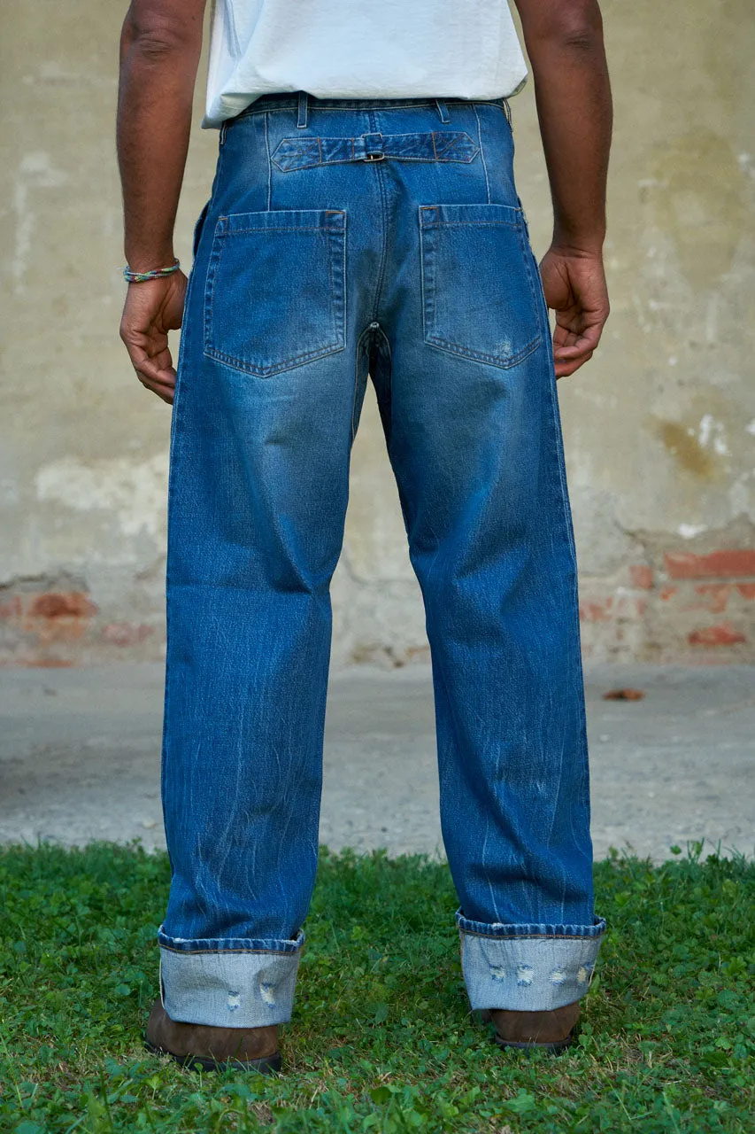 Fleurs de Bagne Cargo Selvedge Denim Jeans Heavy Used