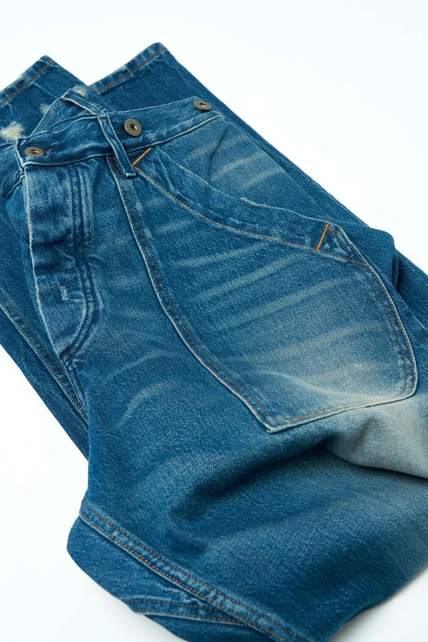 Fleurs de Bagne Cargo Selvedge Denim Jeans Heavy Used