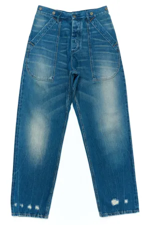Fleurs de Bagne Cargo Selvedge Denim Jeans Heavy Used