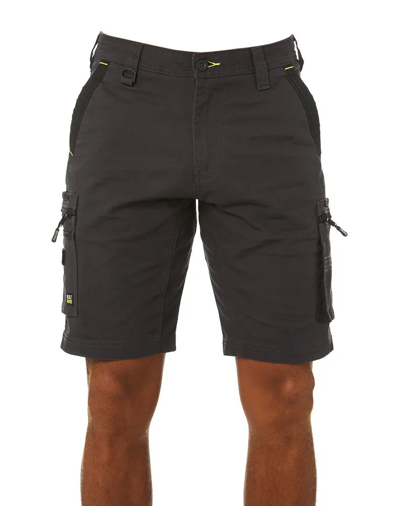 Flex and Move Stretch Canvas Utility Zip Cargo Short - Charcoal