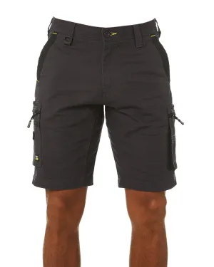 Flex and Move Stretch Canvas Utility Zip Cargo Short - Charcoal