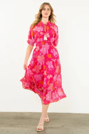 Floral Print Tiered Maxi Dress