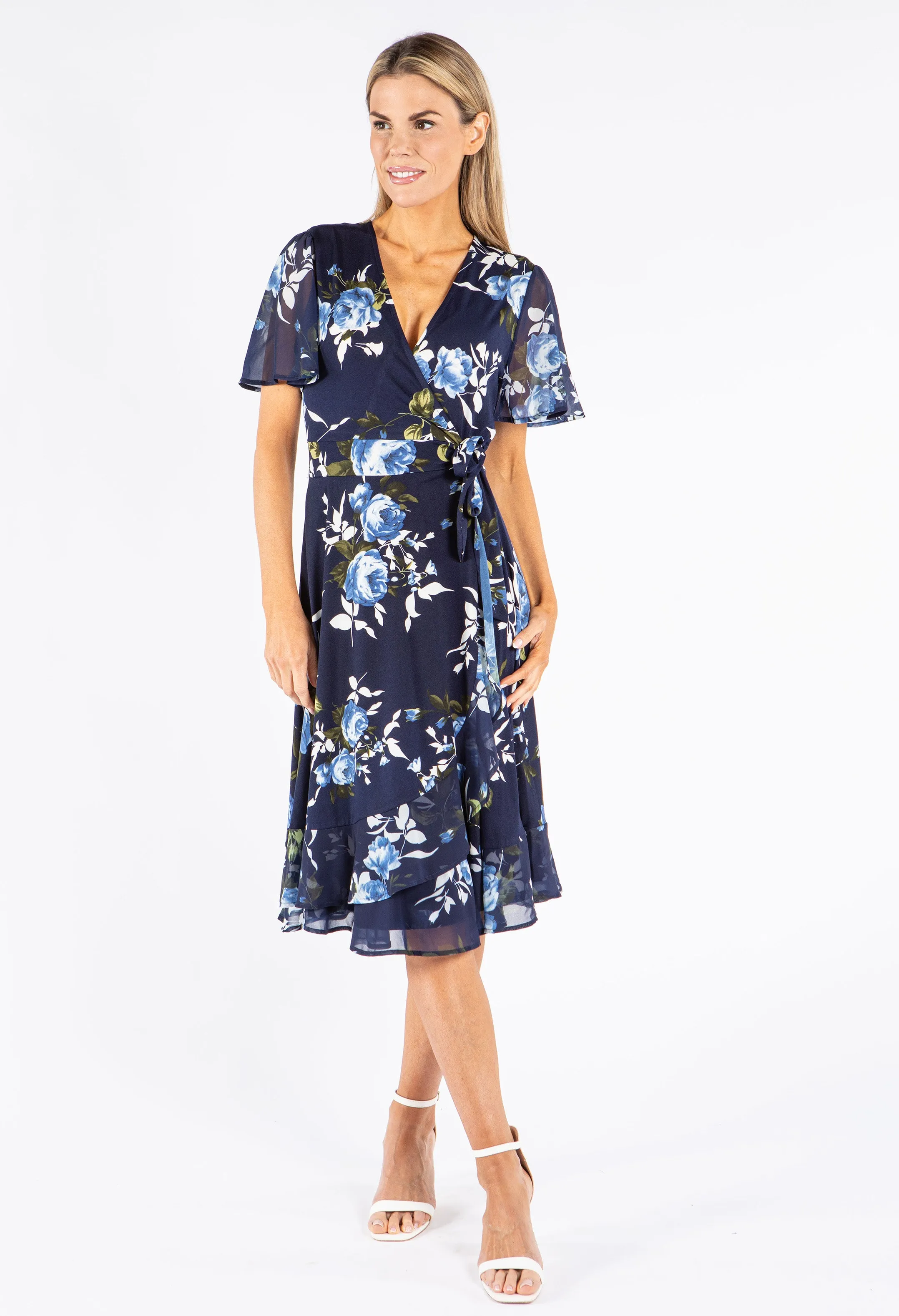 Floral Print Wrap Dress