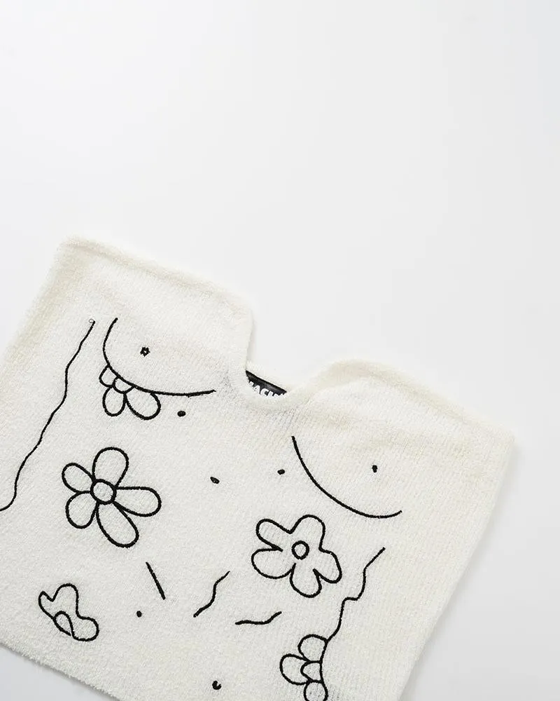 Floralflayer Knitted Tube Top