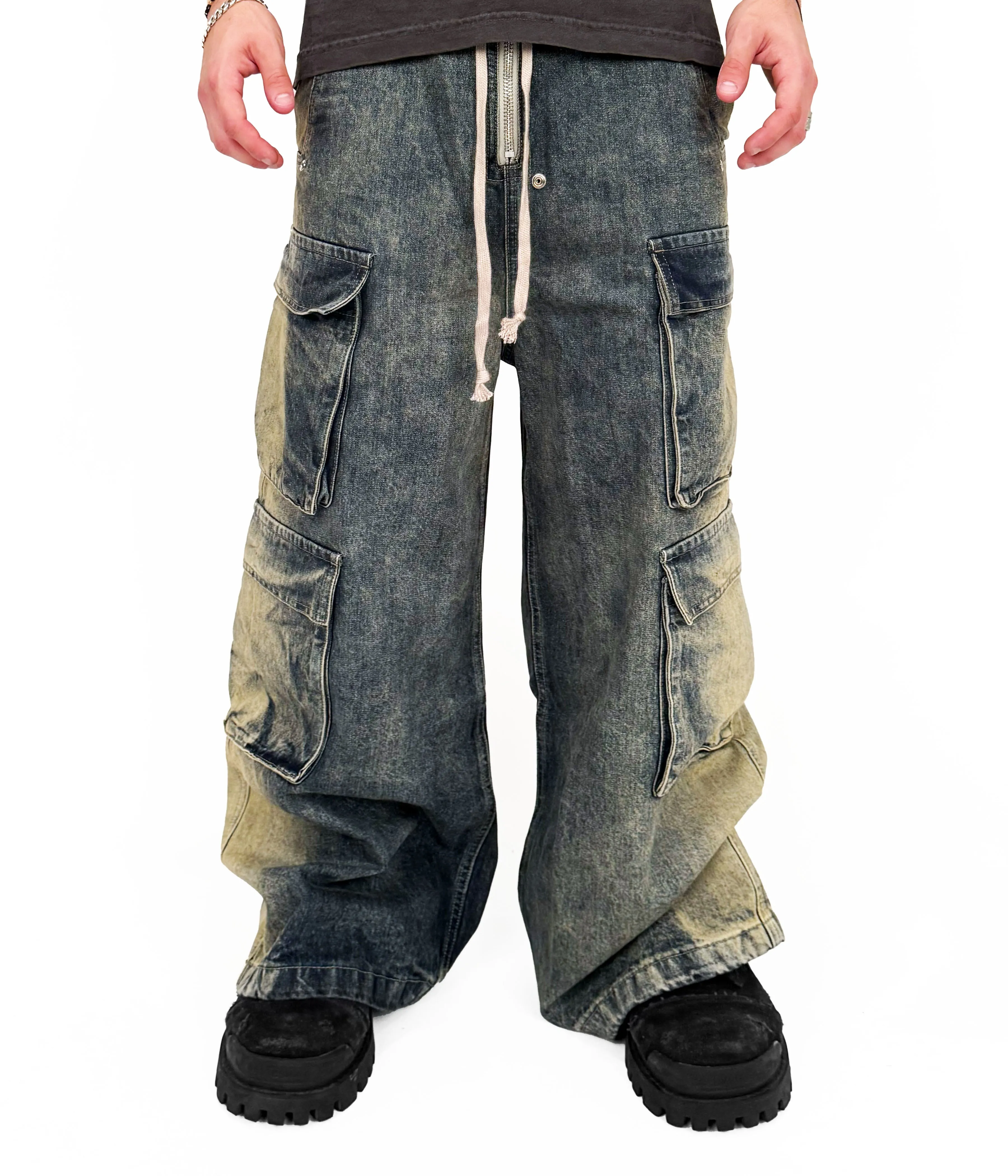 FLOW DENIM CARGO PANTS