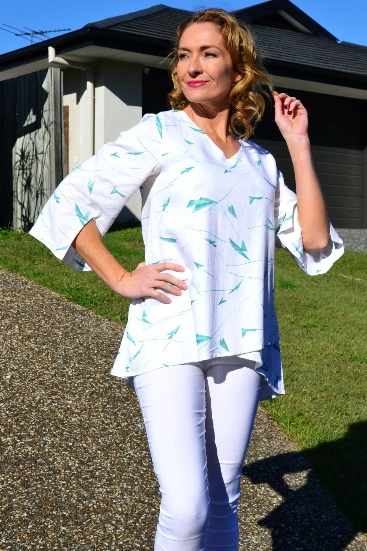 Fly Away Linen Cotton Tunic Top