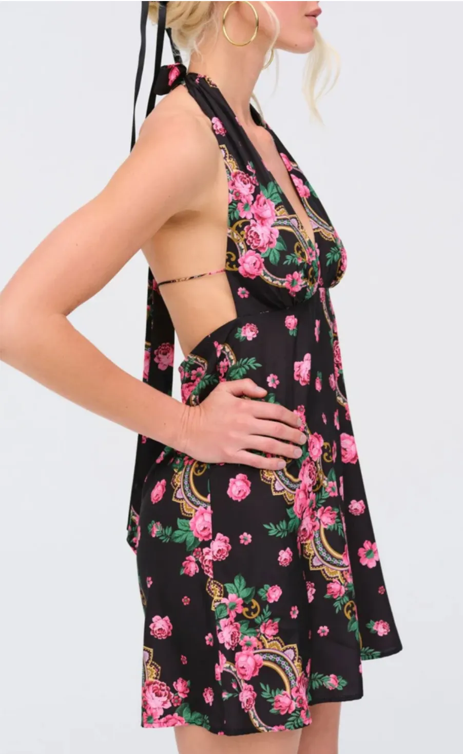 For Love & Lemons Justice halter mini dress