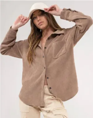 For What It's Worth Corduroy Shacket-Multiple Colors Available