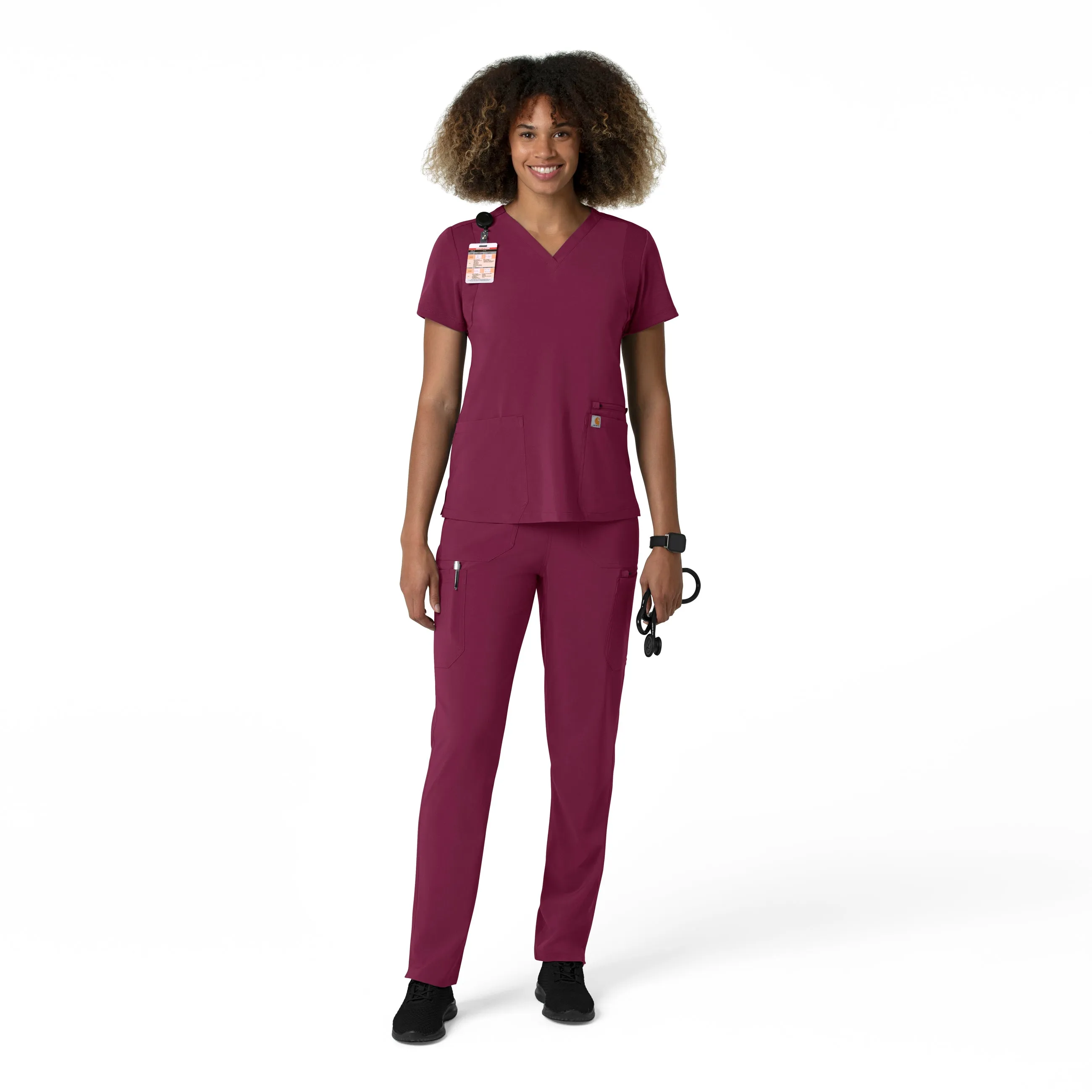 Force Cross-Flex C53210 Straight Leg Cargo Scrub Pants Wine