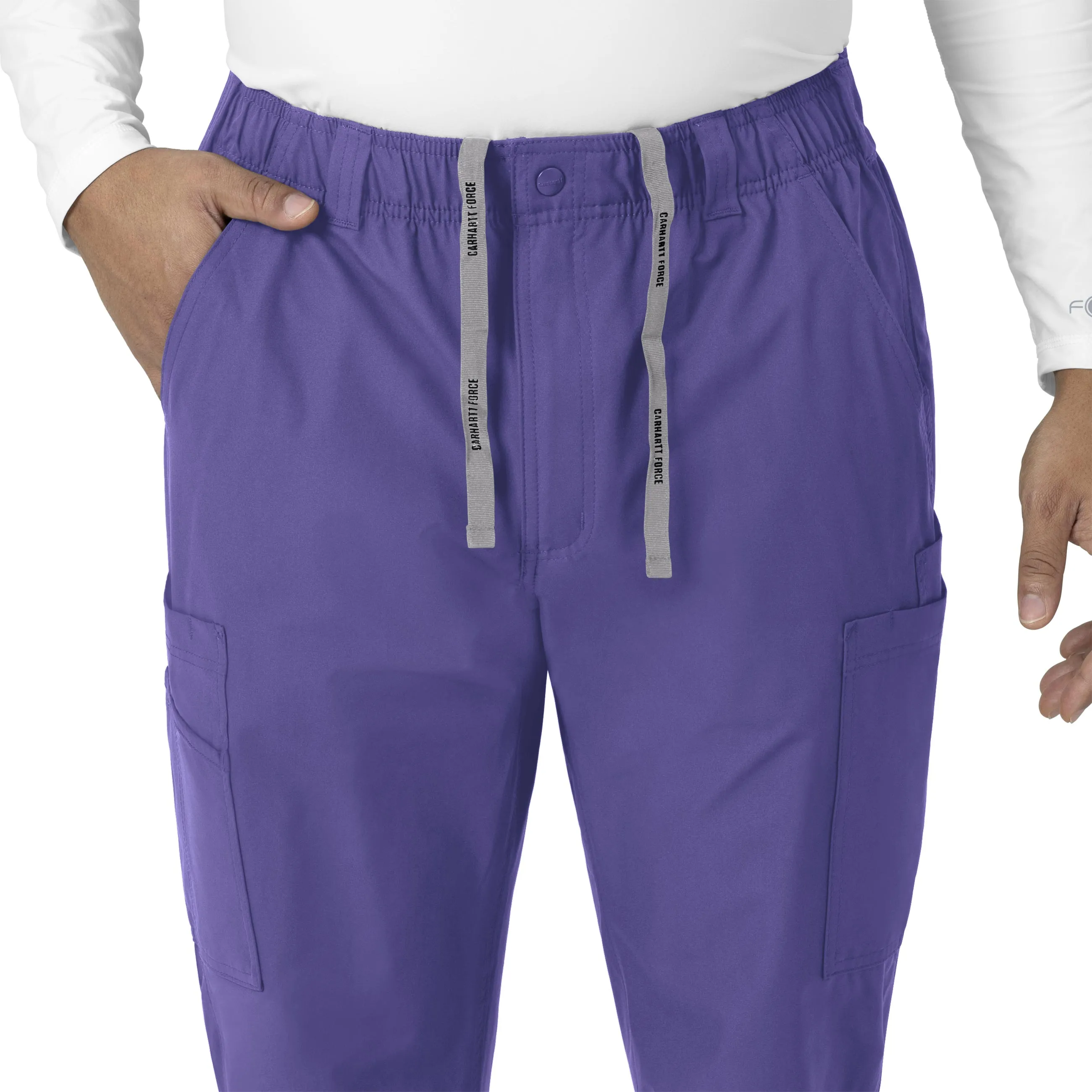 Force Essentials C56113 Men's Straight Leg Cargo Scrub Pants Grape