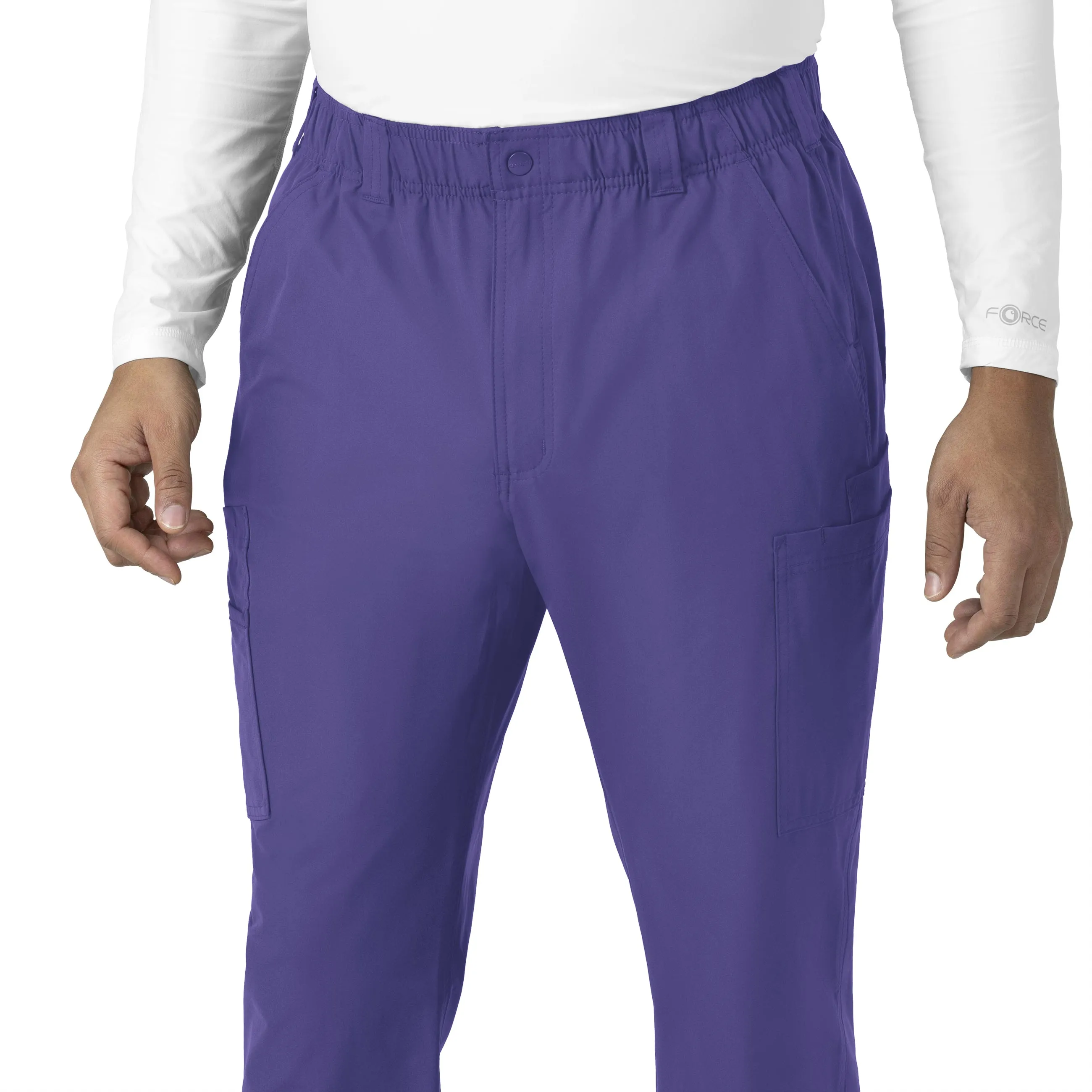 Force Essentials C56113 Men's Straight Leg Cargo Scrub Pants Grape