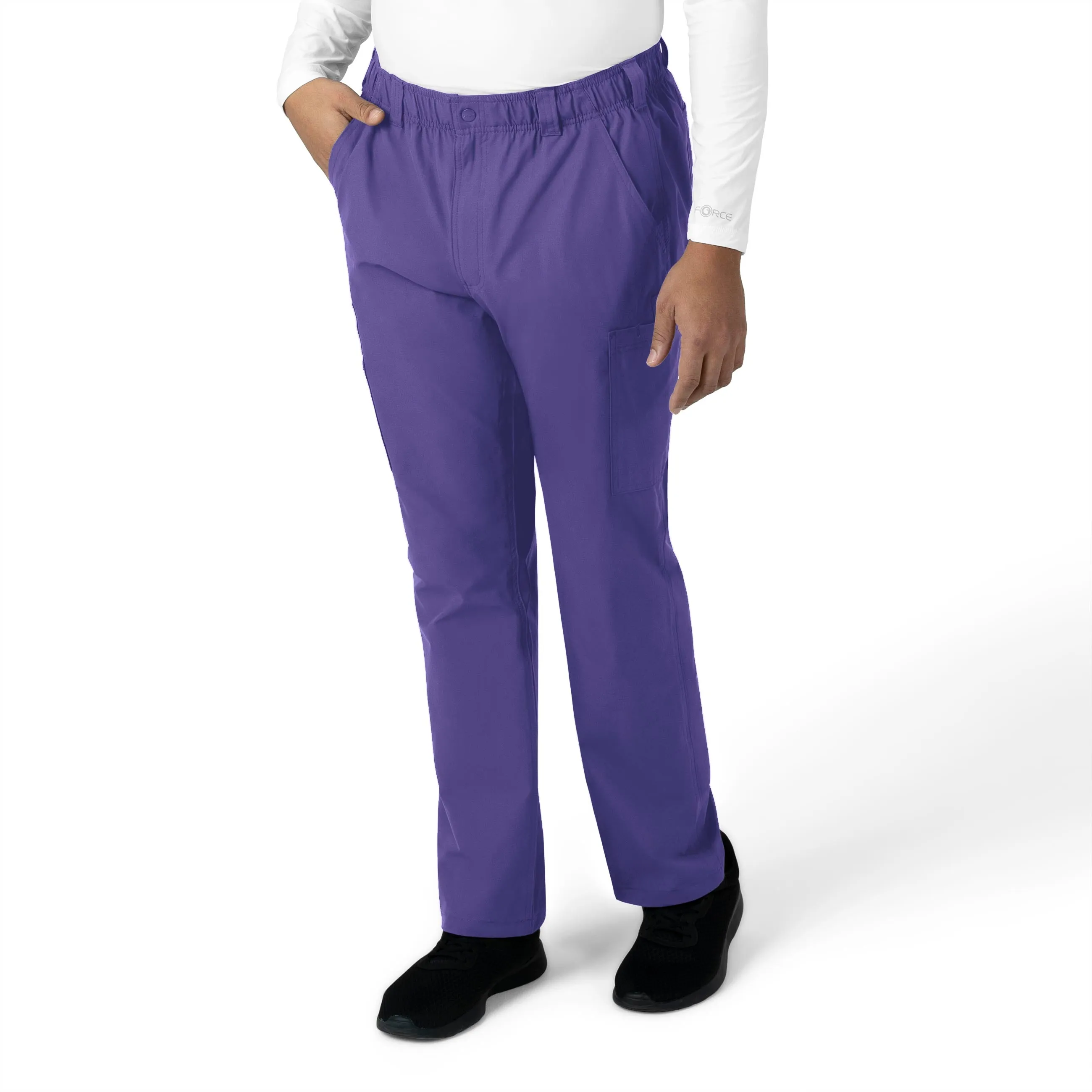 Force Essentials C56113 Men's Straight Leg Cargo Scrub Pants Grape
