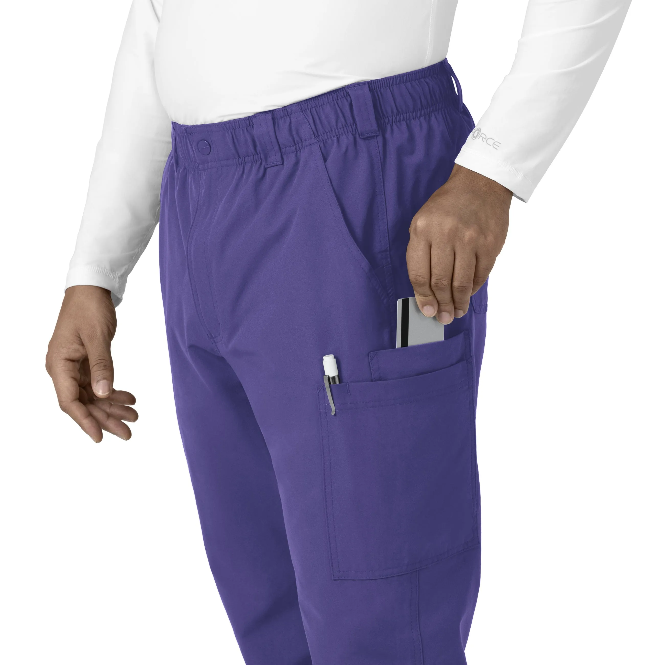 Force Essentials C56113 Men's Straight Leg Cargo Scrub Pants Grape