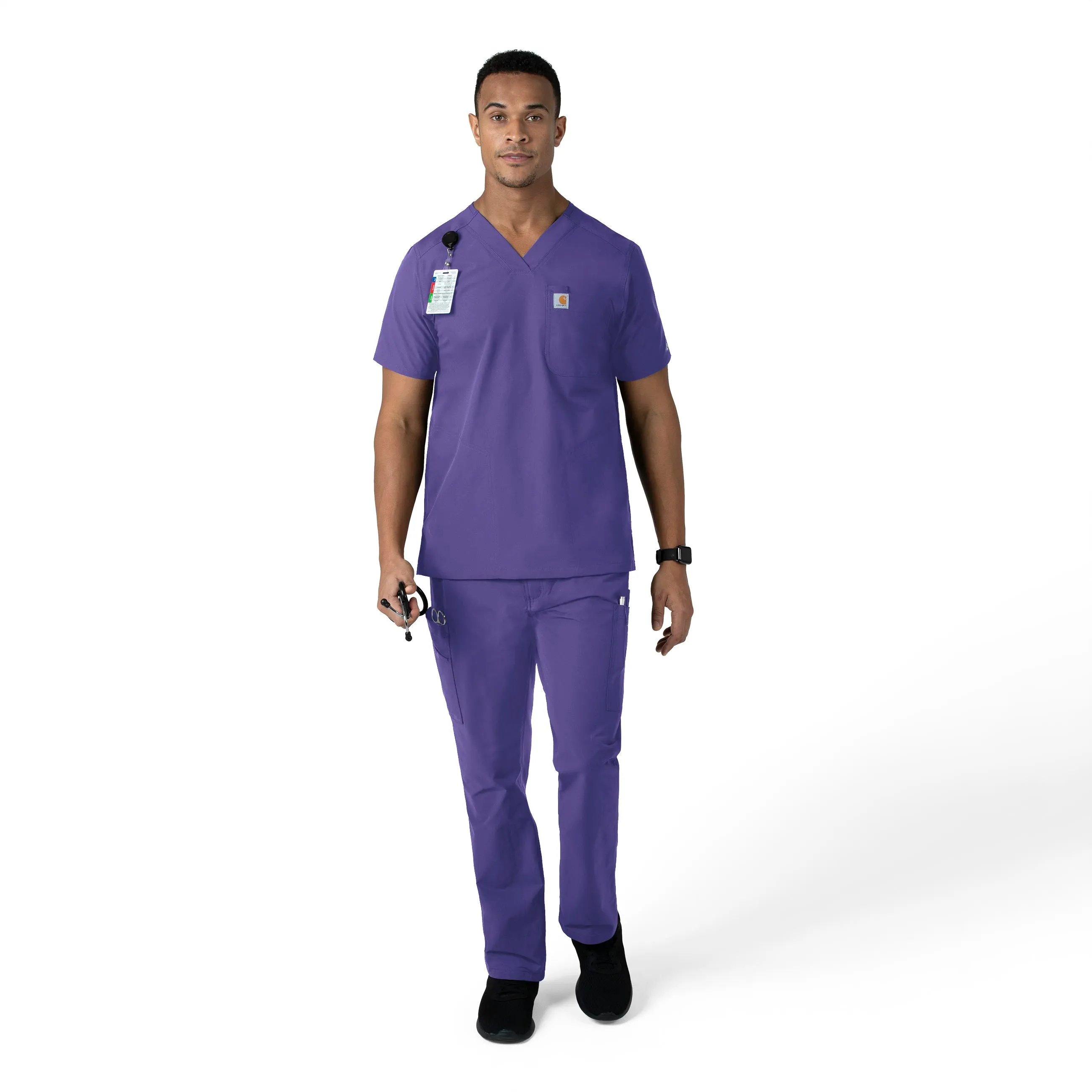 Force Essentials C56113 Men's Straight Leg Cargo Scrub Pants Grape
